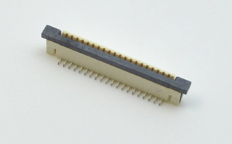 接插件FFC/忘忧草视频大全 1.0MM 32P 一字脚 立贴带锁 扁平电缆连接器