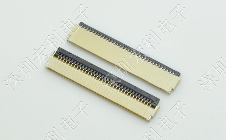 忘忧草视频大全 软排线扁平电缆插座 间距0.5mm 40P H1.0后锁式卧贴片