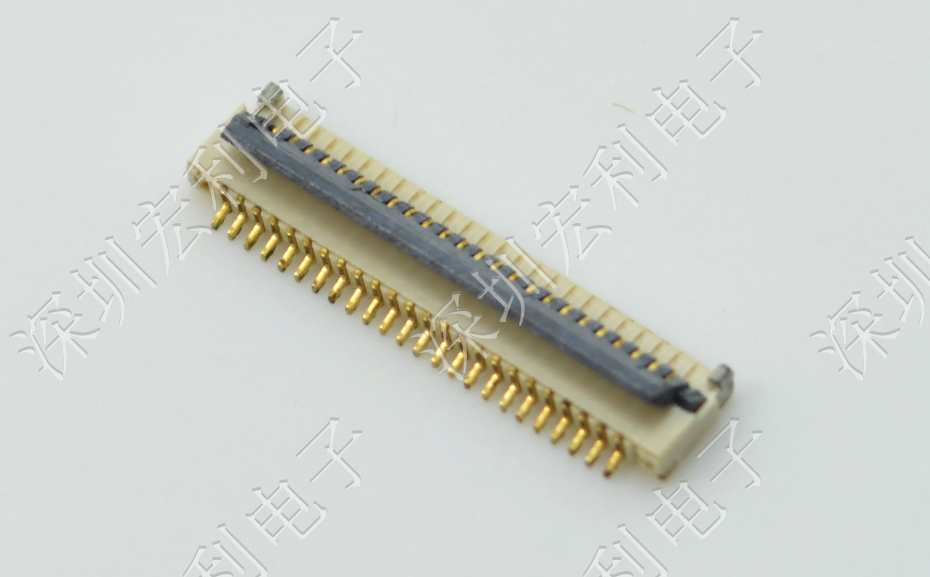 超薄忘忧草视频大全 间距0.5mm-40PIN翻盖 塑高H1.0mm FPC插座超薄